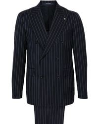 Tagliatore - Pinstriped Double-Breasted Suit - Lyst