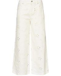 For Love & Lemons - Eyelet-Embroidered Jeans - Lyst