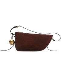 Burberry - Small Shield Suede Shoulder Bag - Lyst