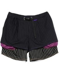 Kolor - Striped Double-Layer Shorts - Lyst