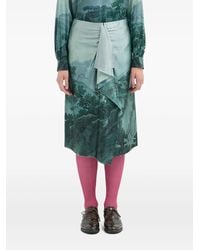 Pierre Louis Mascia - Silk-Blend Ruffled Skirt - Lyst