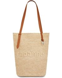 Rabanne - Logo-Embroidered Raffia Tote Bag - Lyst