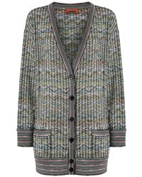 Missoni - Sequin-Embellished Zigzag-Pattern Cardigan - Lyst