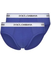 Dolce & Gabbana - Set di 2 slip con banda logo - Lyst