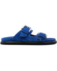 P.A.R.O.S.H. - Double-buckle Suede Slides - Lyst