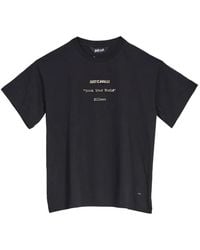 Just Cavalli - Flame-Print Slogan-Print T-Shirt - Lyst