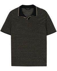 Roberto Collina - Striped Knitted Polo Shirt - Lyst