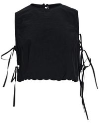 Cecilie Bahnsen - Embroidered Lace-Up Top - Lyst