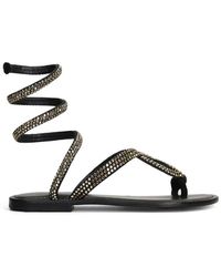 Fusion - Crystal-Embellished Spiral Sandals - Lyst