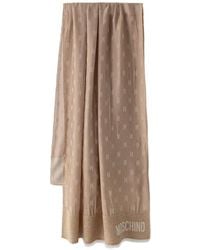 Moschino - Logo-Monogram Frayed-Edge Scarf - Lyst