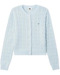 B+ AB - Cable-Knit Bow-Detail Cardigan - Lyst