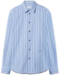 Off-White c/o Virgil Abloh - Zip-Embellished Striped Cotton Shirt - Lyst