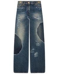 Versace - Skinny-Jeans Im Patchwork-Look - Lyst