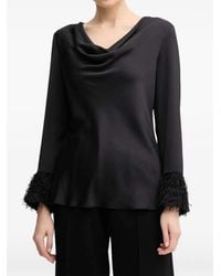 Joseph Ribkoff - Cowl-Neck Fringed-Hem Blouse - Lyst