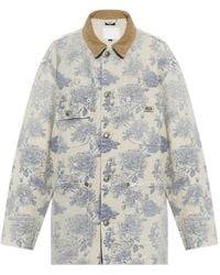 R13 - Floral-Print Denim Jacket - Lyst