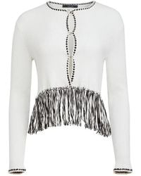 Toccin - Monroe Long-Sleeve Fringe-Detail Cotton Cardigan - Lyst