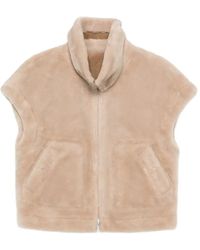 Urbancode - Shearling Zip-Up Waistcoat - Lyst