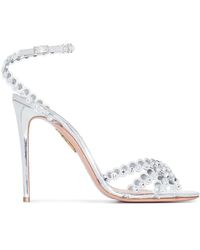 Aquazzura - テキーラ クリスタル レザーサンダル 105 - Lyst