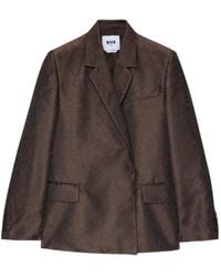 MSGM - Notched-Lapel Double-Breasted Blazer - Lyst