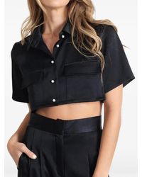 Taylor - Riviera Satin Cropped Shirt - Lyst