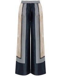 Max Mara - Carabo Striped Silk Palazzo Pants - Lyst
