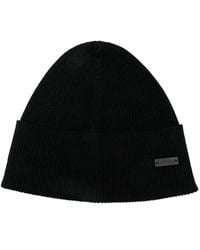 Saint Laurent - Black Cashmere Mütze Hut - Lyst