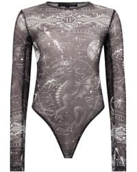Philipp Plein - Tulle Bodysuit Zodiac - Lyst