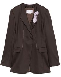 Genny - Bow-Detail Contrast-Stitch Blazer - Lyst