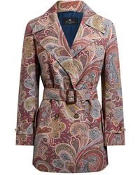 Etro - Trench Croisé À Motif Cachemire - Lyst