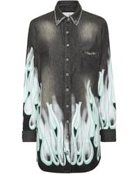 Philipp Plein - Flame Racing Denim Shirt - Lyst