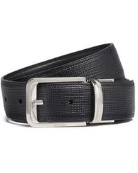 ZEGNA - Engraved Calfskin Reversible Belt - Lyst
