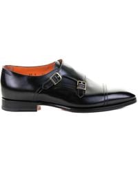 Santoni - Double-Buckle Leather Monk Shoes - Lyst