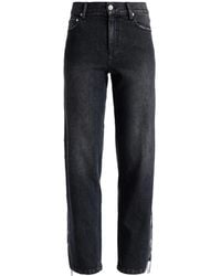 Alice + Olivia - Jeans Dritti Gayle Con Decorazione Di Cristalli - Lyst