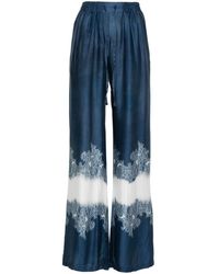 ERMANNO FIRENZE - Lace-print Straight-leg Trousers - Lyst
