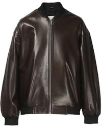 Nour Hammour - Marly Zipped Bomber Leather Jacket - Lyst