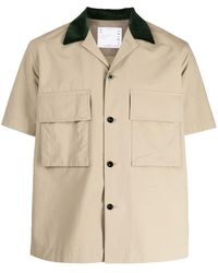 Sacai - Contrasting-collar Taffeta Shirt - Lyst