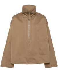 Bottega Veneta - Gabardine Half-zip Shirt Jacket - Lyst