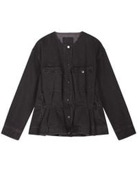 JNBY - Ruffled-Hem Denim Jacket - Lyst