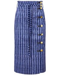 Altuzarra - Hiroki Striped Midi Skirt - Lyst