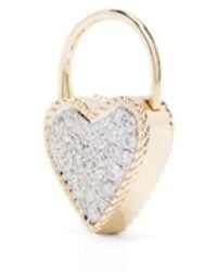 Yvonne Léon - 9Kt Creole Cadenas Coeur Diamond Earring - Lyst