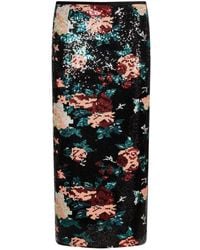 forte_forte - Jupe Fleurie À Ornements De Sequins - Lyst
