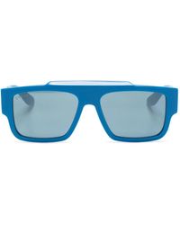 Gucci - Logo-Print Square-Frame Sunglasses - Lyst