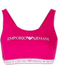 Emporio Armani - Top corto con logo - Lyst