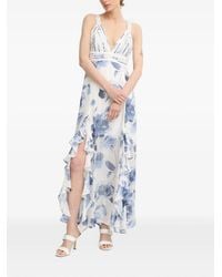 Guess - Maxi Floral-Print Ruffled Dress - Lyst