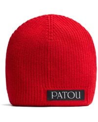 Patou - Logo-Tag Wool Beanie - Lyst