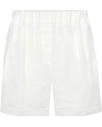 Brunello Cucinelli - Elasticated-Waist Cotton Shorts - Lyst