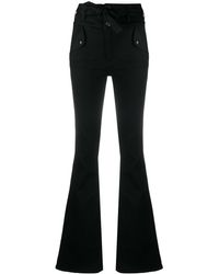 Veronica Beard Flared Jeans With Tied Waist - Black