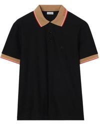 Burberry - Logo Collar Cotton Polo Shirt - Lyst