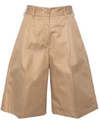 Herno - High-waist Tailored Cotton Shorts - Lyst
