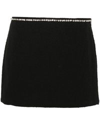 N°21 - Crystal-embellished Bouclé Mini Skirt - Lyst